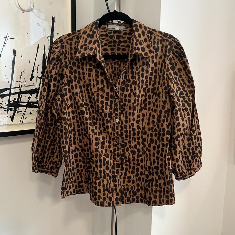 Foxcroft Brown and Black Button Down Shirt